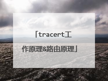 tracert工作原理&路由原理