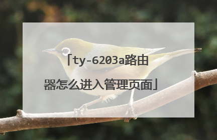 ty-6203a路由器怎么进入管理页面