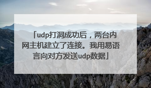 udp打洞成功后，两台内网主机建立了连接。我用易语言向对方发送udp数据