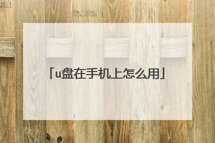 u盘在手机上怎么用