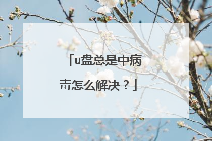 u盘总是中病毒怎么解决？