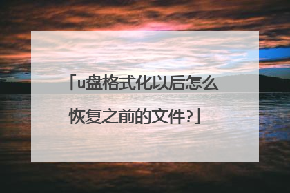 u盘格式化以后怎么恢复之前的文件?