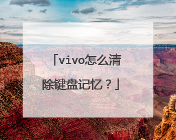 vivo怎么清除键盘记忆？