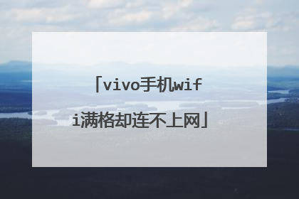 vivo手机wifi满格却连不上网