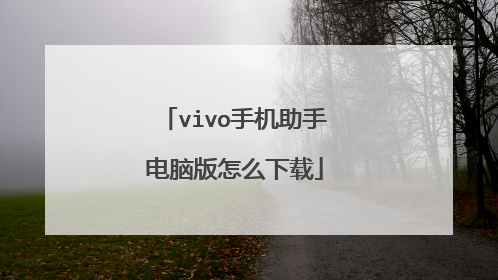 vivo手机助手电脑版怎么下载