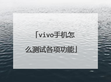 vivo手机怎么测试各项功能