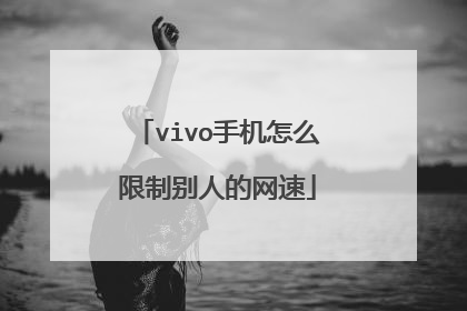 vivo手机怎么限制别人的网速