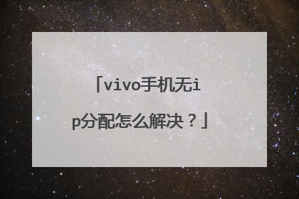 vivo手机无ip分配怎么解决?