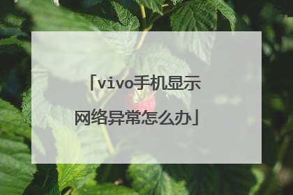 vivo手机显示网络异常怎么办