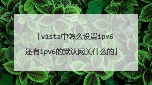 vista中怎么设置ipv6还有ipv6的默认网关什么的