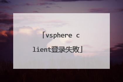vsphere client登录失败