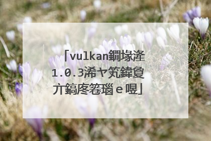 vulkan鐗堟湰1.0.3浠ヤ笂鍏夐亣鎬庝箞瑙e喅
