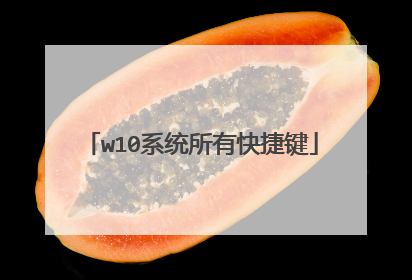 w10系统所有快捷键