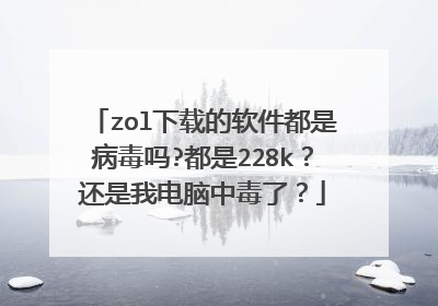 zol下载的软件都是病毒吗?都是228k？还是我电脑中毒了？