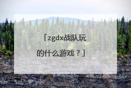 zgdx战队玩的什么游戏?