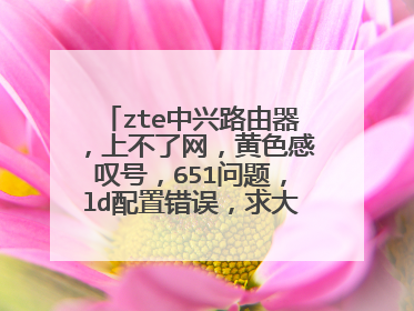zte中兴路由器，上不了网，黄色感叹号，651问题，ld配置错误，求大神教教我